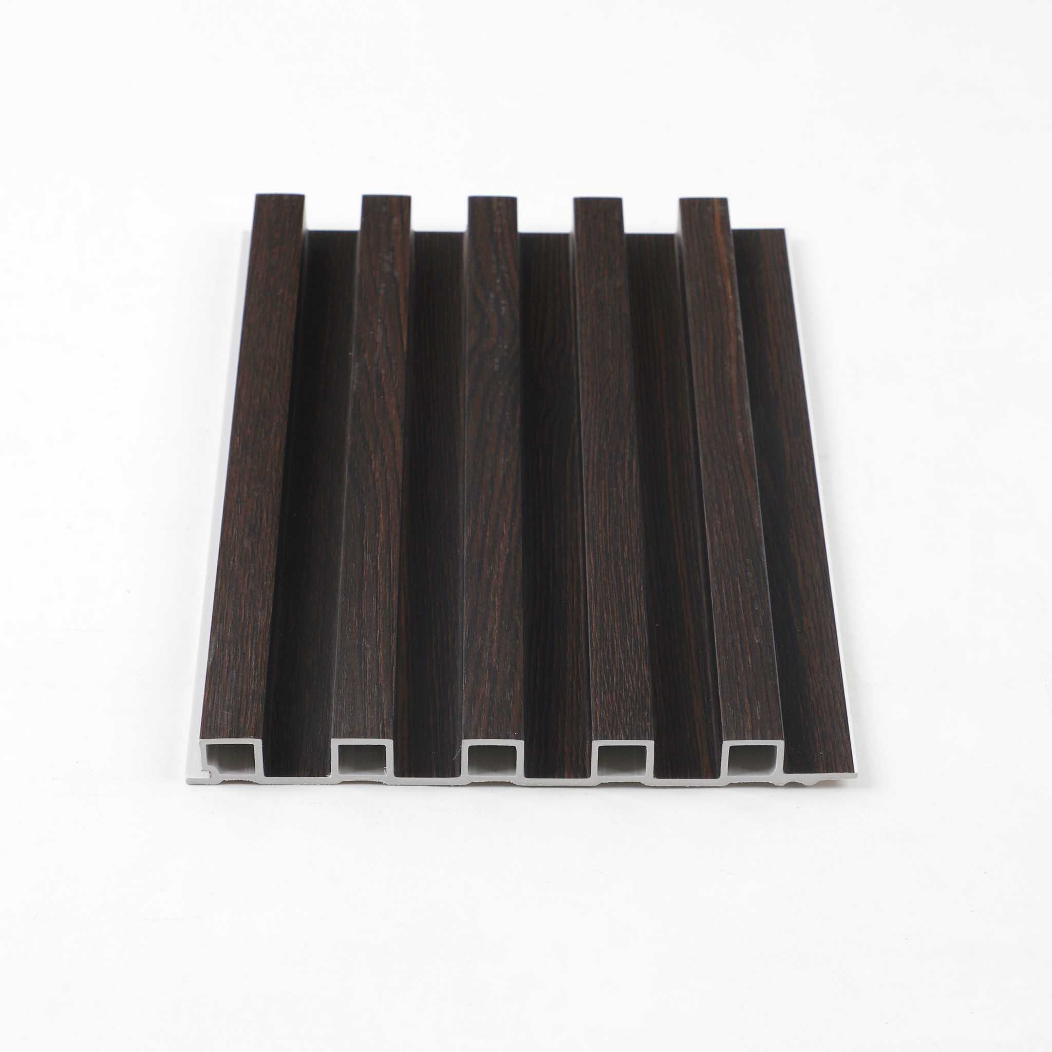 Premium brown wood grain fluted wall panels with vertical grooves, stylish design, easy to install, available in NJ.