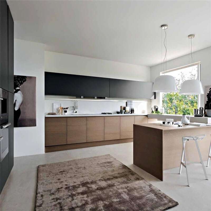 Black Paint High Glossy Kitchen Cabinets - NewGen Materials & Design 