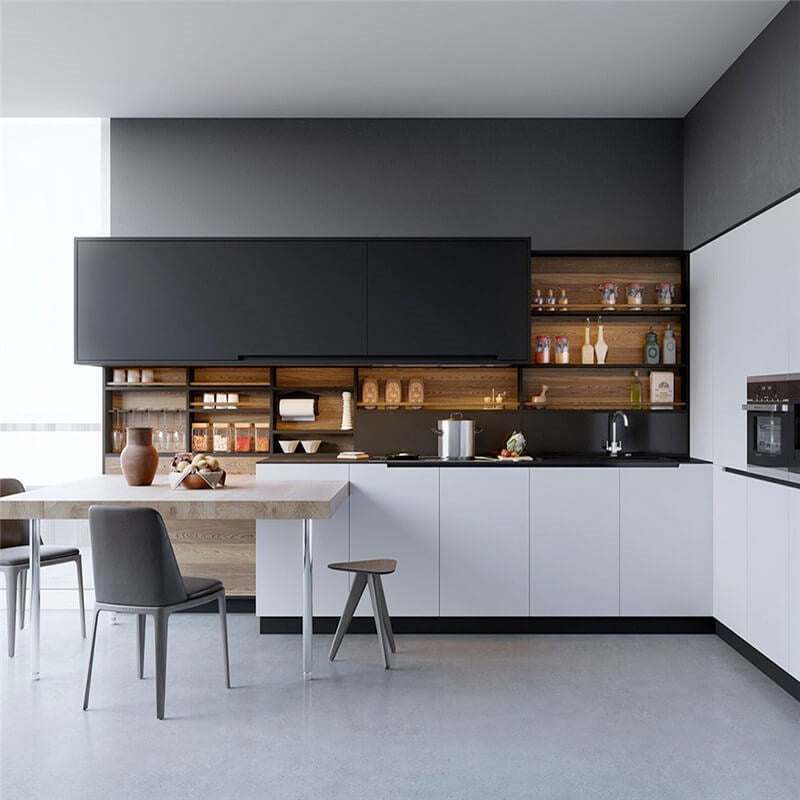 Black Paint High Glossy Kitchen Cabinets - NewGen Materials & Design 