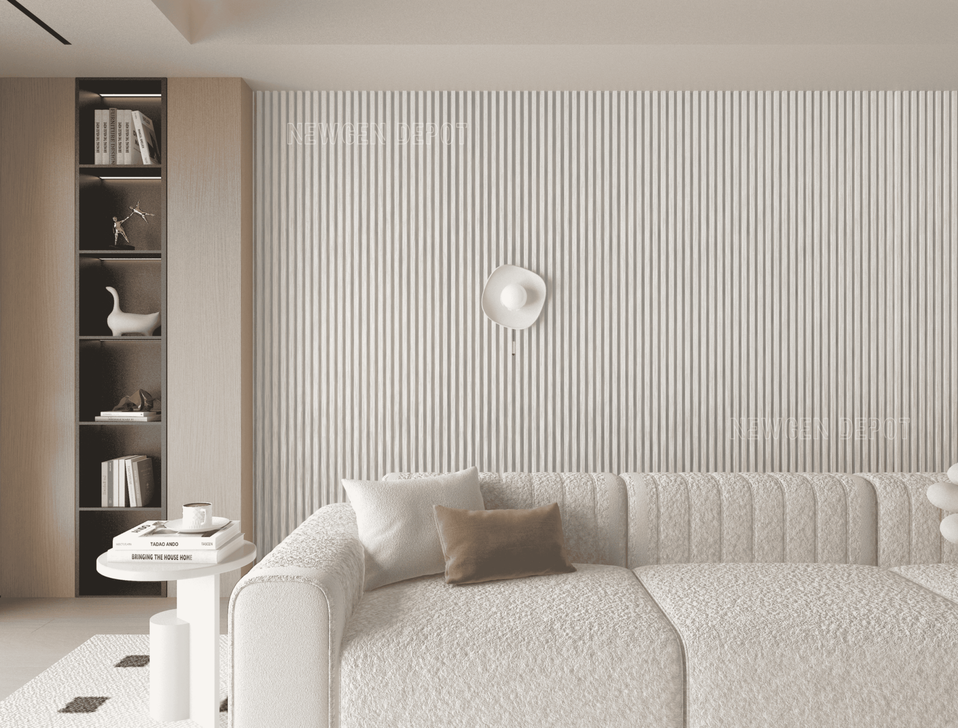 Brush White WPC Wall Panel design 