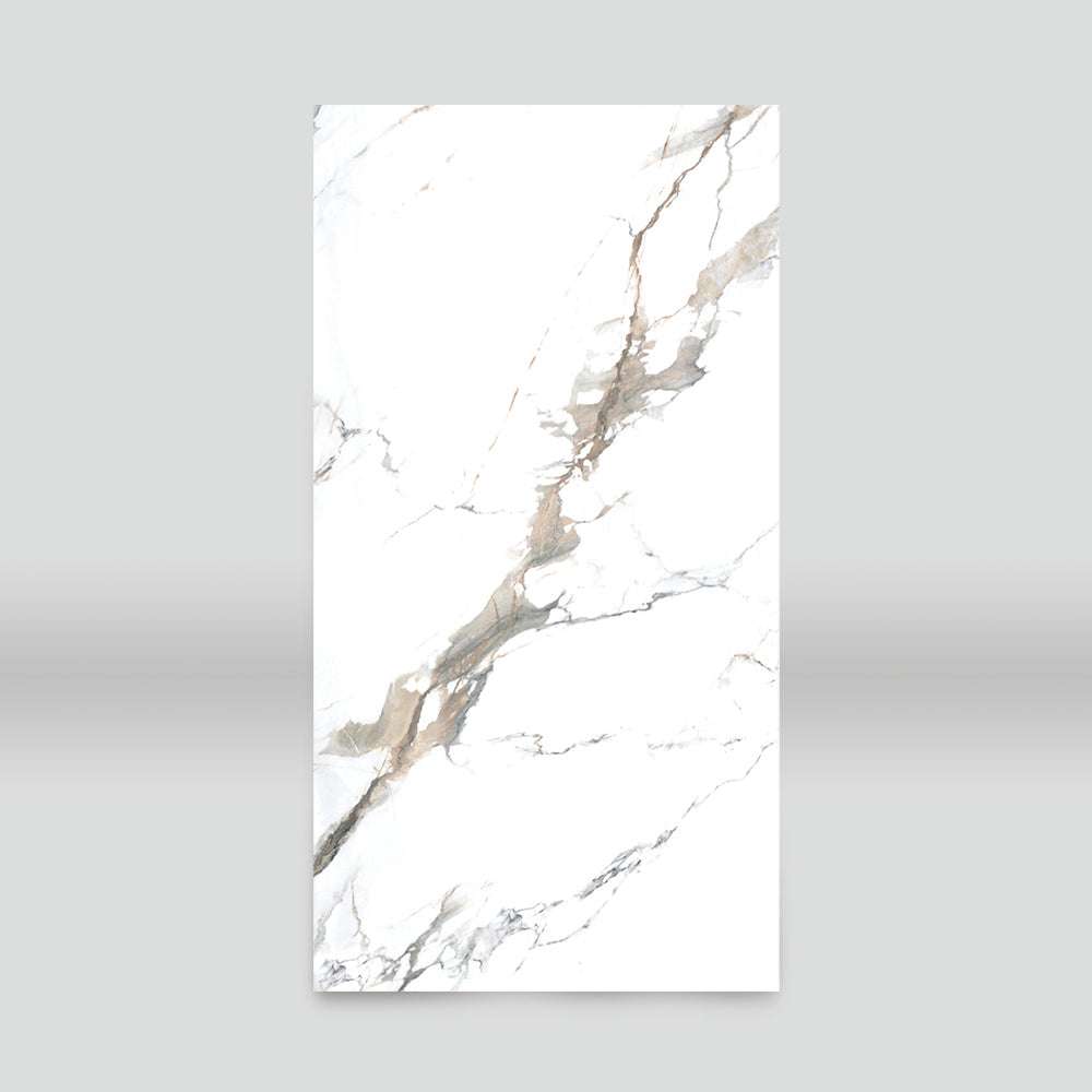 Elegant gray and beige veined white marble PVC wall panel, 4x8 ft, UV protected, fireproof, waterproof, ideal for NJ homes &