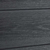 Black composite fence panel with horizontal plank design, co-extruded for durability, available at discounted wholesale