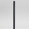 Black square metal fence post with smooth surface, standing upright, available for wholesale and installation in NJ.