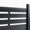 Black composite fence with horizontal wood grain texture, durable co-extrusion design, available at discounted prices in New