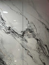 Striking Black & Gray Veins - Book Match Pattern 9x4 Feet White Marble Bamboo Veneer Panels with Striking Black & Gray Veins - B| NewGen Depot