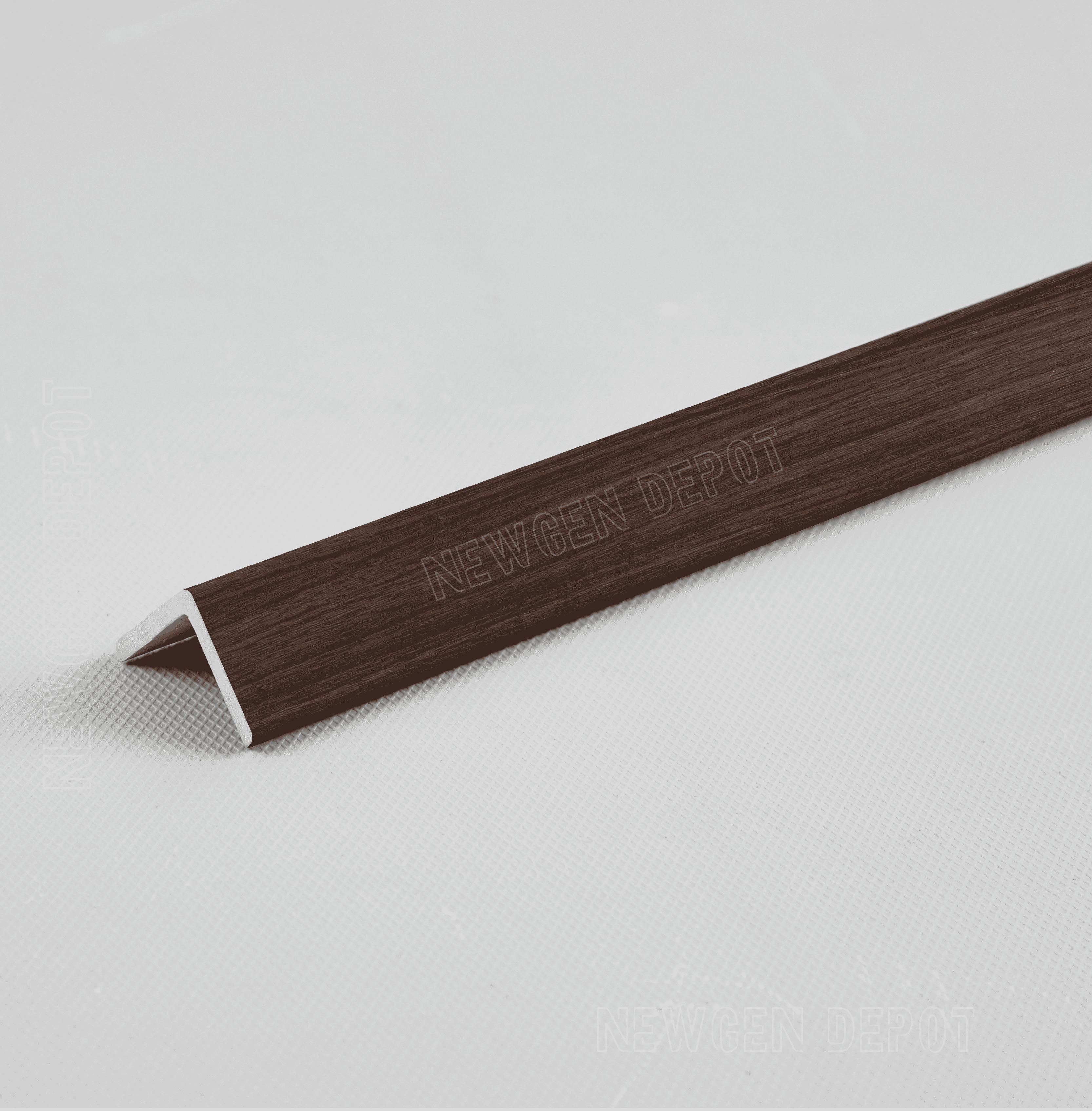 Dark Walnut Corner Trim for WPC Slat Wall Panels. NewGen Depot