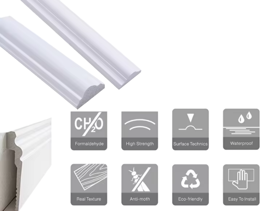 7/8 in. x 112 in. White Polyurethane Panel Molding .97 Cents Linear Foot - NewGen Materials & Design 