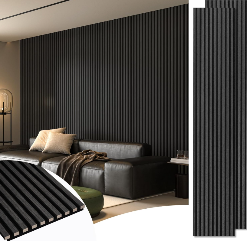 Acoustic slate black wall panels 