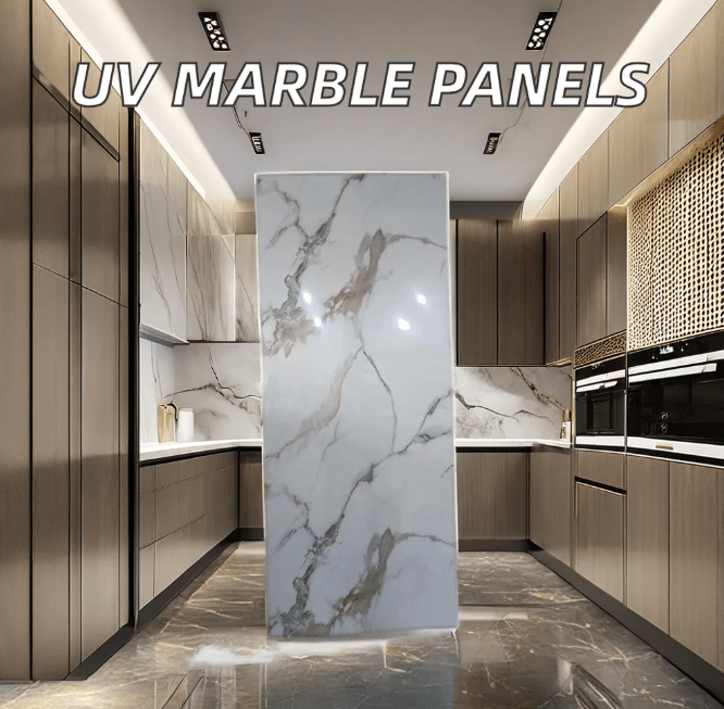 Ethereal Blush Marble PVC wall panel with UV protection, fireproof & waterproof, ideal for NJ homes & offices, 4x8 ft.