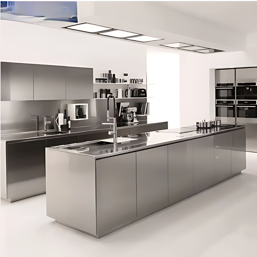 Custom Modern Design Aluminium Stainless Steel Kitchen Cabinets With Wheels - NewGen Materials & Design 