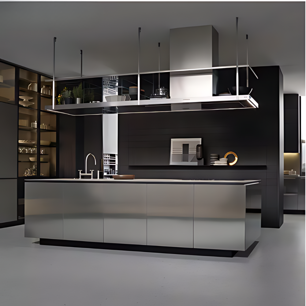 Custom Modern Design Aluminium Stainless Steel Kitchen Cabinets With Wheels - NewGen Materials & Design 