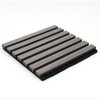 Gray and black 94” x 24” wood slat acoustic panel with 7 horizontal slats, black foam backing, ideal for NJ soundproofing