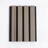 Light brown wood plastic composite cladding with wood grain texture and vertical black stripes, 9.6ft panels, ideal for NJ