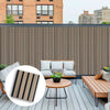 Dark brown wood-like composite wall cladding panels, modern horizontal slat design, perfect for NJ outdoor spaces.