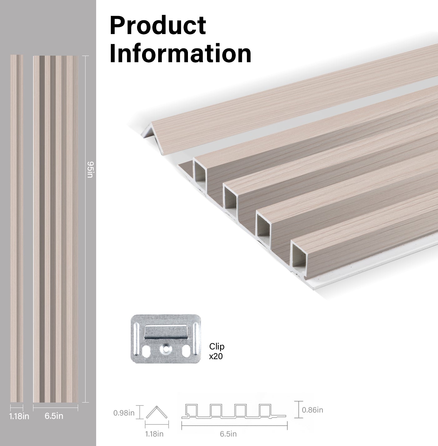 WPC OAK FLUTED WALL PANEL