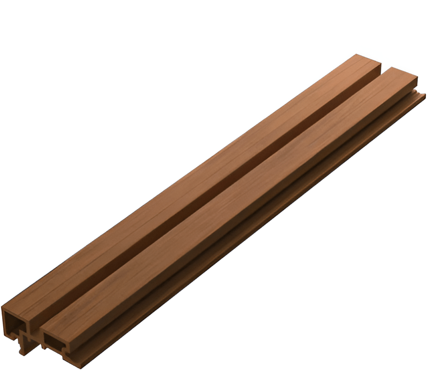 Brown premium composite cladding wide corner trim with a sleek wooden finish, ideal for NJ homes, durable and stylish.