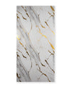 Luxe white marble wall panel with gold veins, glossy finish, fireproof & waterproof, ideal for NJ homes & offices.