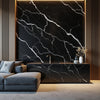 Deep Black Marble UV Protected PVC Wall Panel - 4x8 ft, Fireproof & Waterproof, Indoor Use for Home & Office (32 sq. ft)