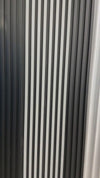 Silver gray metallic puffed wall panels 