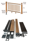 Dark brown 6-ft composite deck railing kit with durable wood-like finish, easy to install, perfect for NJ homes.