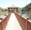 6-ft composite railing kit in natural wood tone, durable & low-maintenance, perfect for NJ docks, decks, or waterfronts.